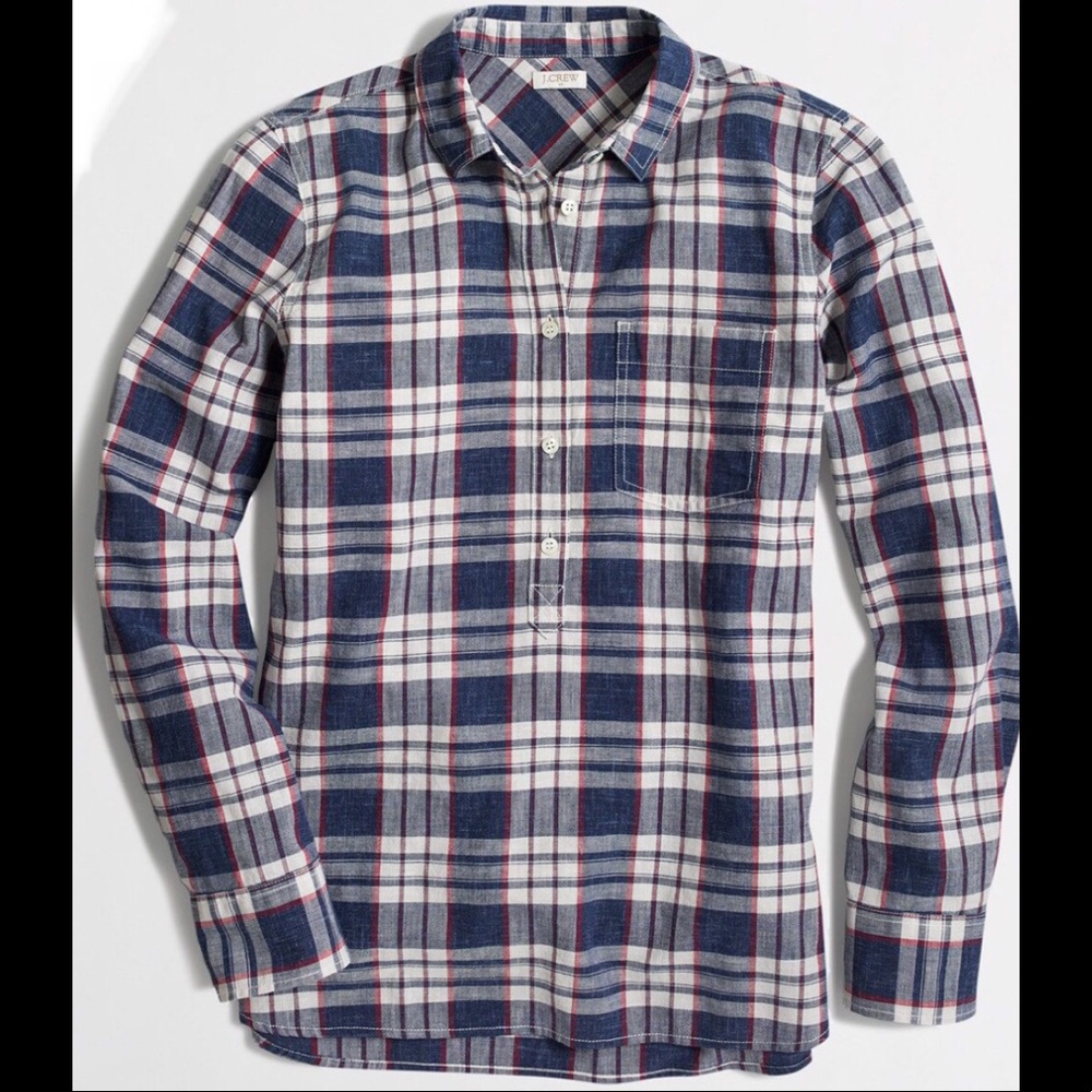 J.Crew Factory - Homespun Popover plaid SZ S